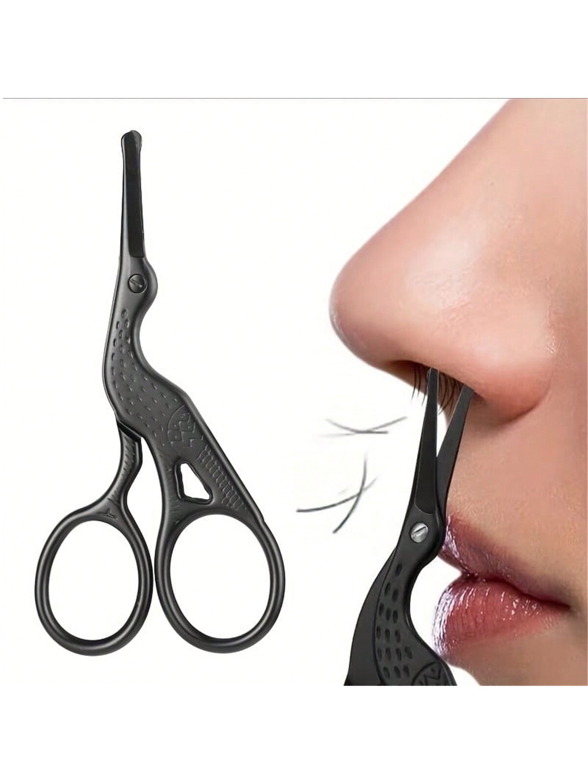 Nose Hair Trimmer - Nasenhaarschere, Edelstahl-Trimmer mit abgerundeter Spitze, Präzisions-Augenbrauenschere,