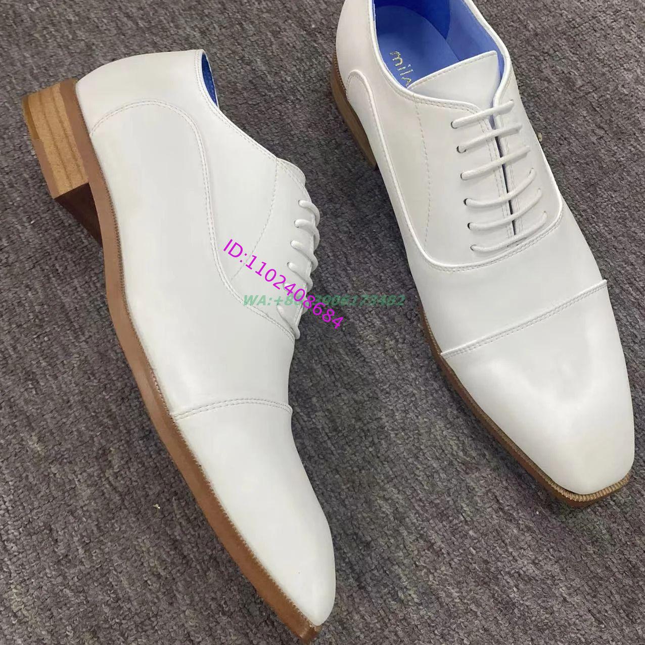 Men'S Grooming Oxford - Elegante weiße Schnürschuhe für Herren, Abendschuhe,