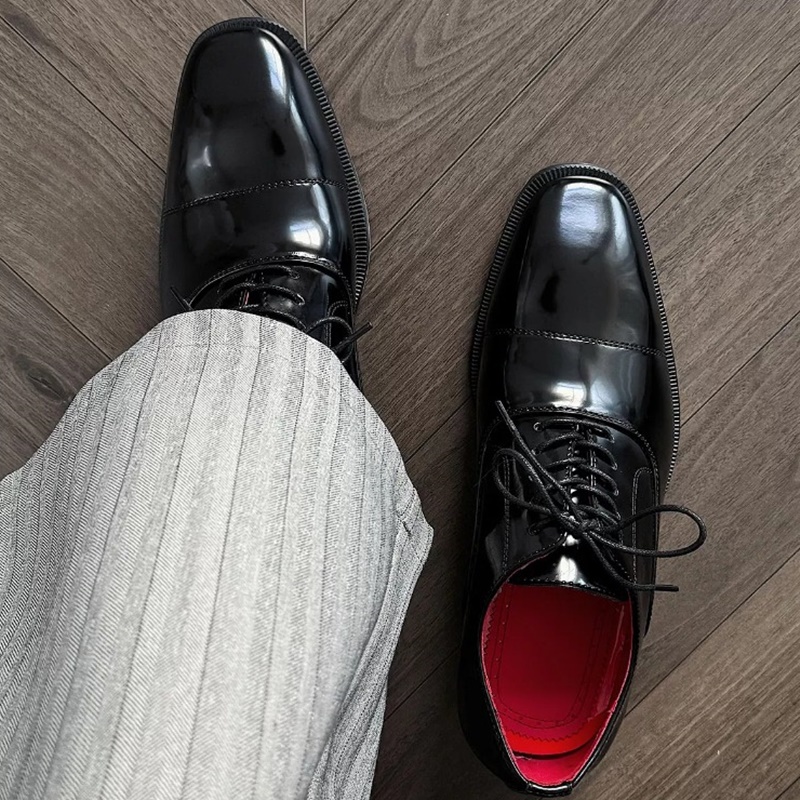 Dreiteilige glänzende Derby-Sc – Men'S Grooming Oxford Bewertung und Preis